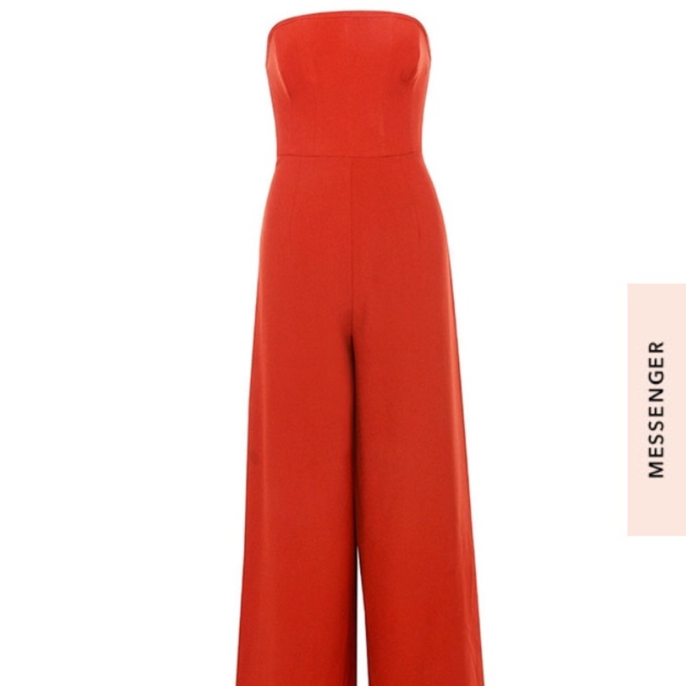 House of CB Strapless Red Jumpsuit
